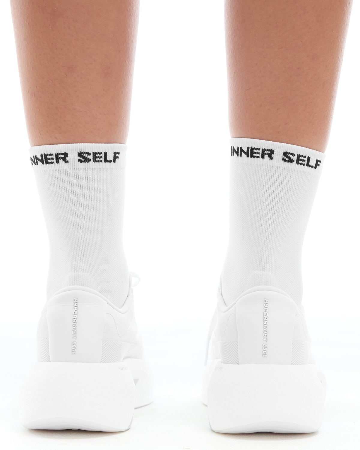 INNER SELF Performance Running Socks in white — back view