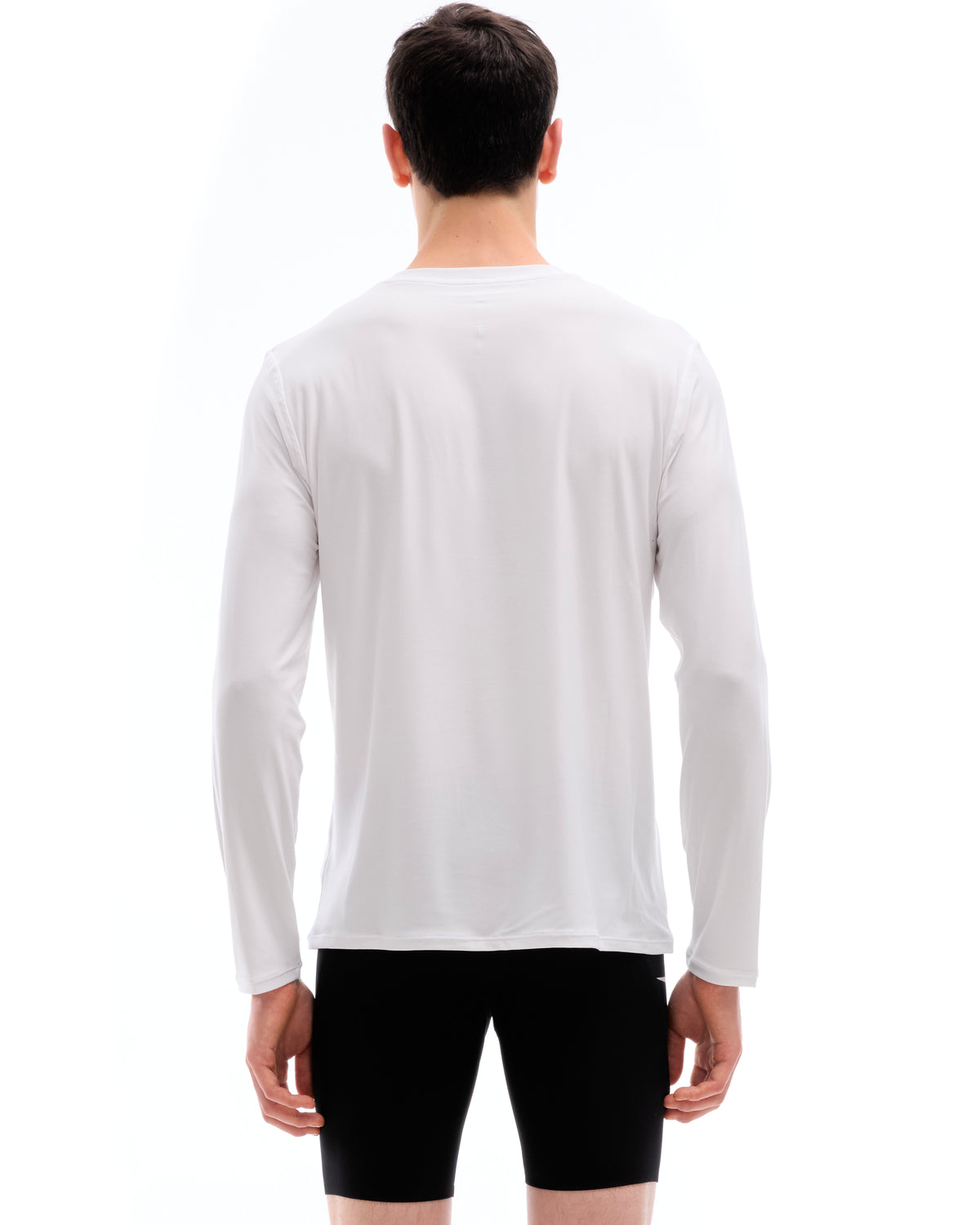 INNER SELF PacePro™ Performance Long Sleeve in white — back view on male model
