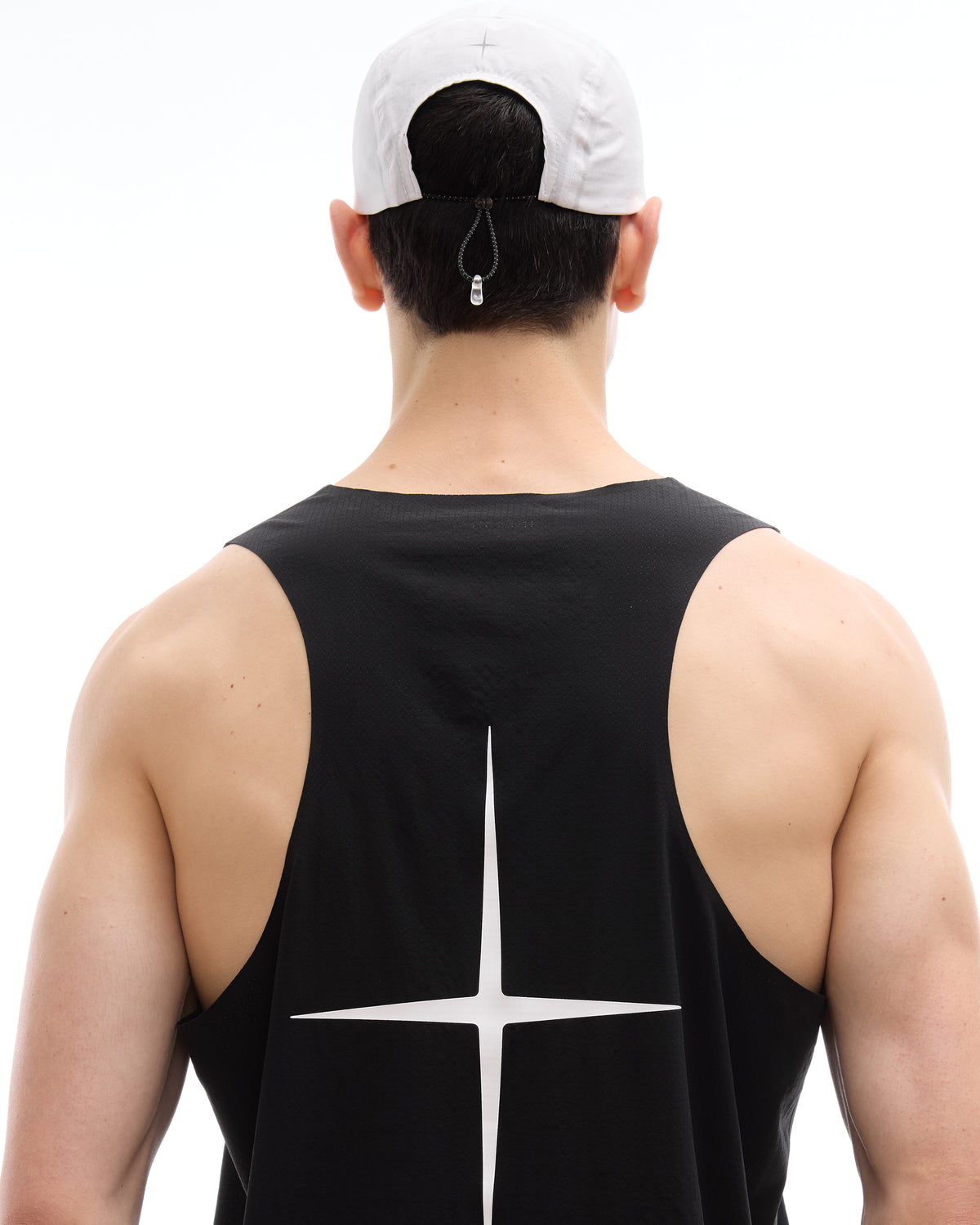 INNER SELF Performance Cap in white — back view on male model