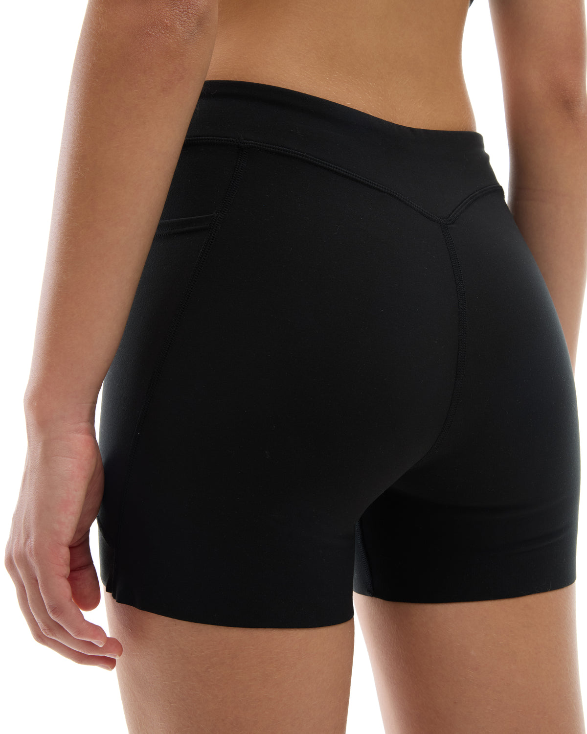 INNER SELF Women's 4" Half Tights W/ Pockets in black — detail 3