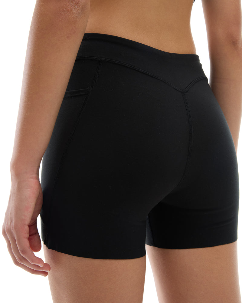 INNER SELF Women's 4" Half Tights W/ Pockets in black — detail 3