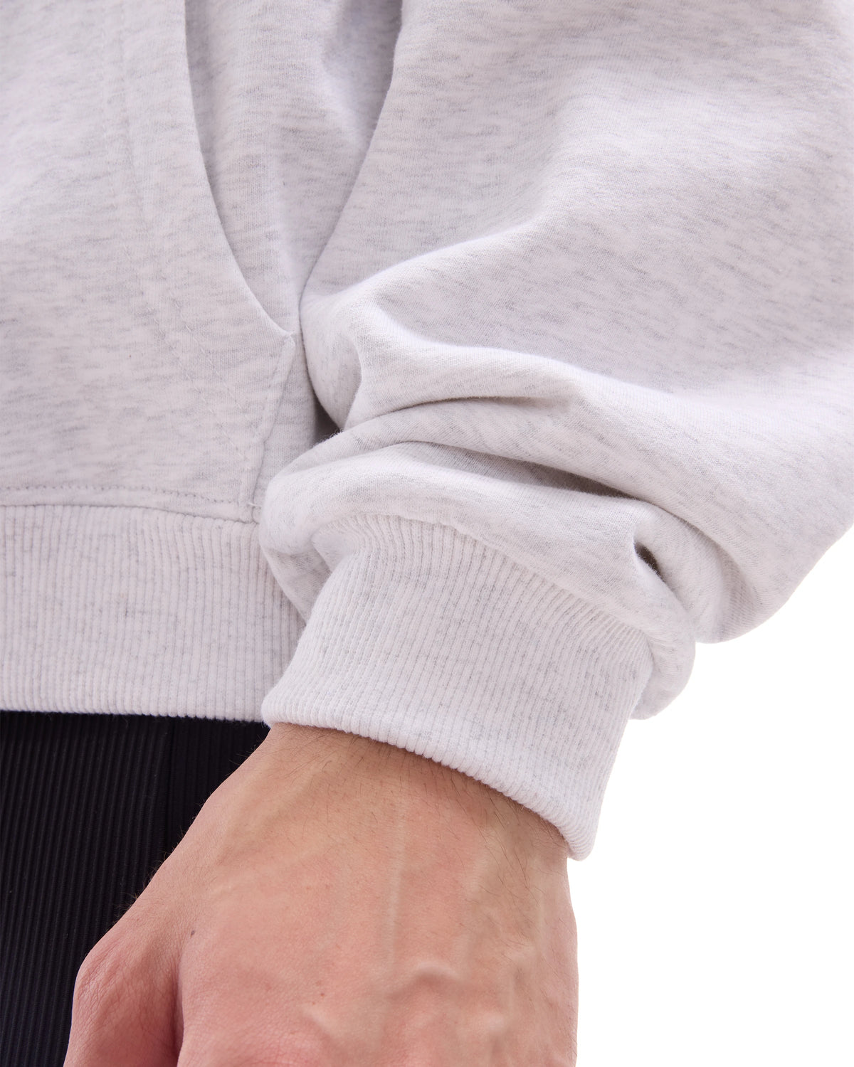 INNER SELF Core Hoodie in grey — close-up detail
