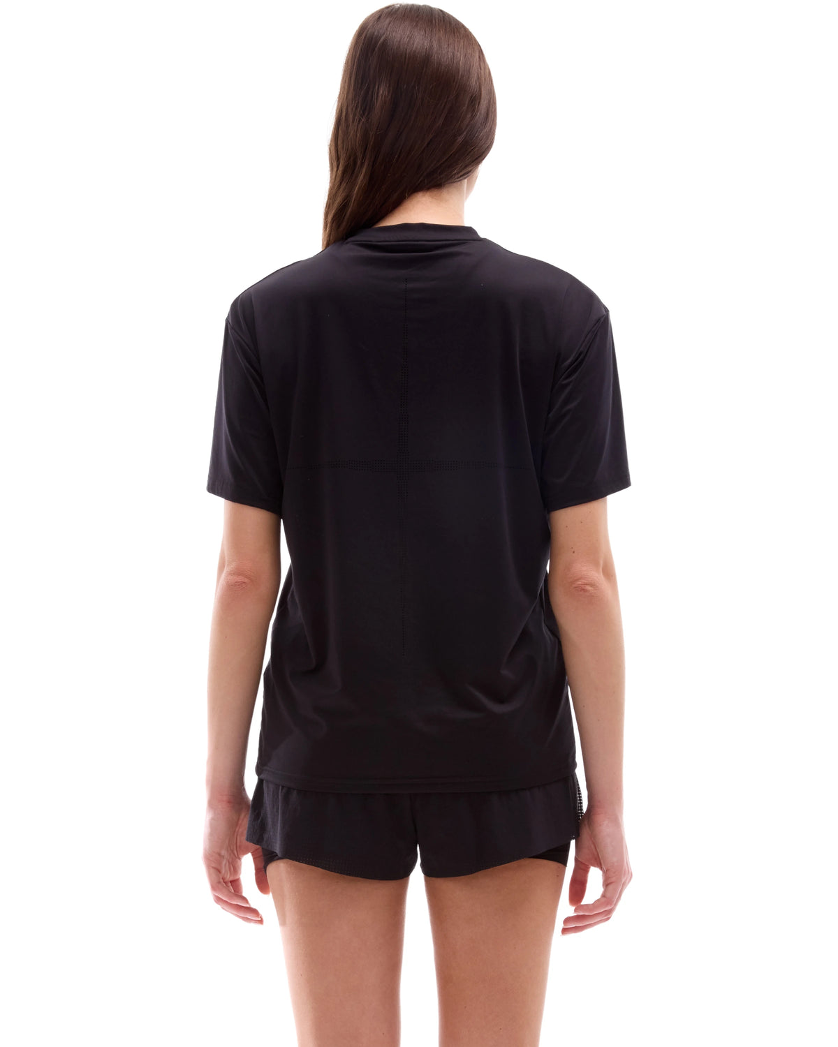 INNER SELF Performance T-shirt in black — back view on female model