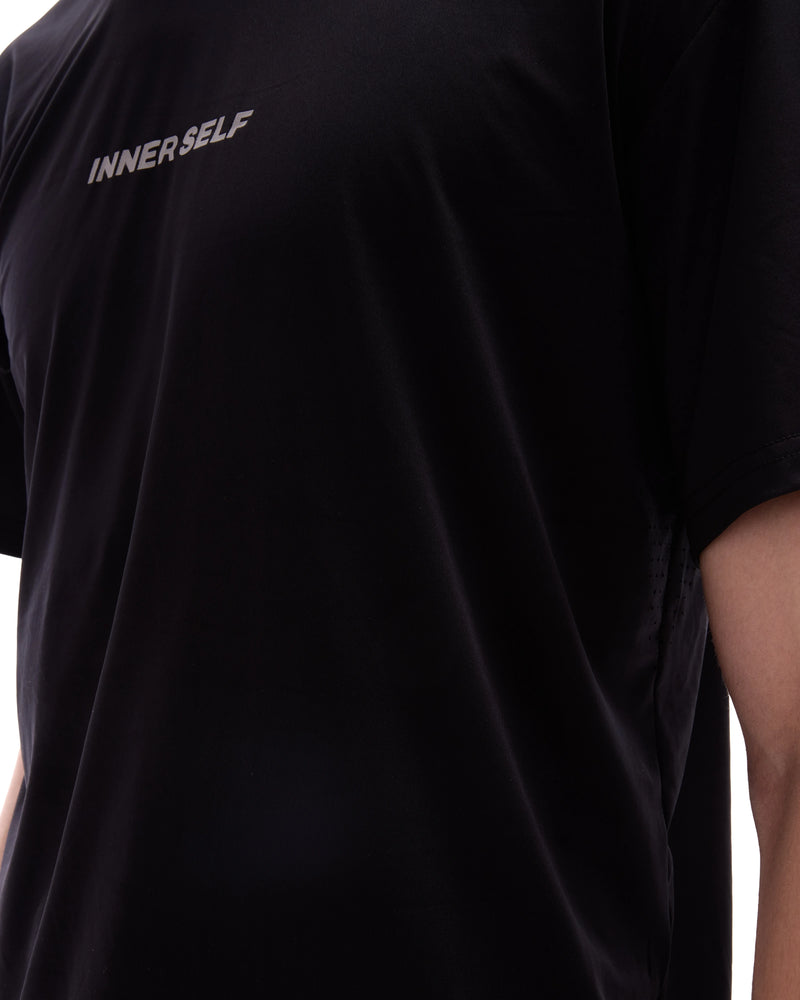 INNER SELF Performance T-shirt in black — close-up detail