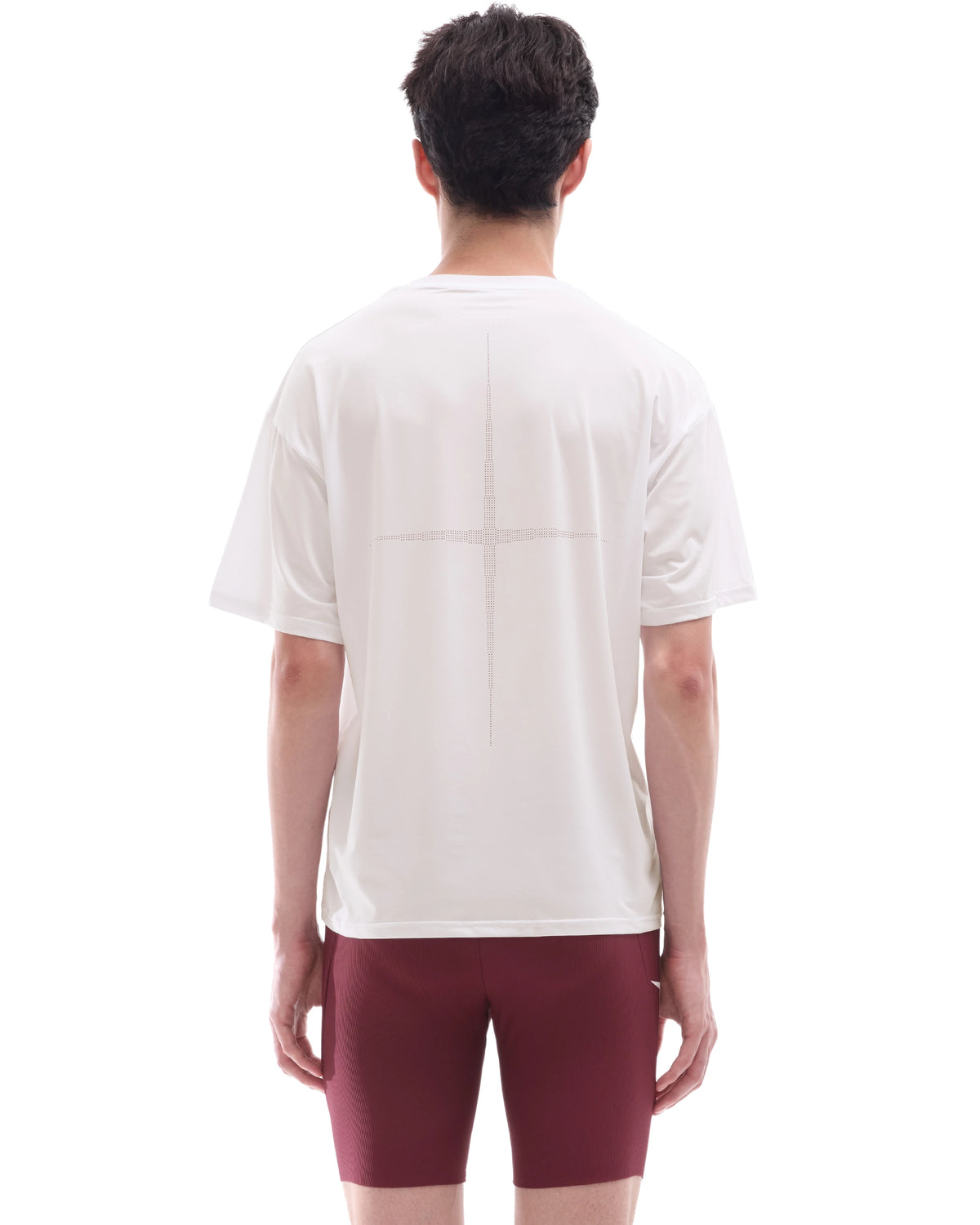 INNER SELF Performance T-shirt in off-white — back view on male model