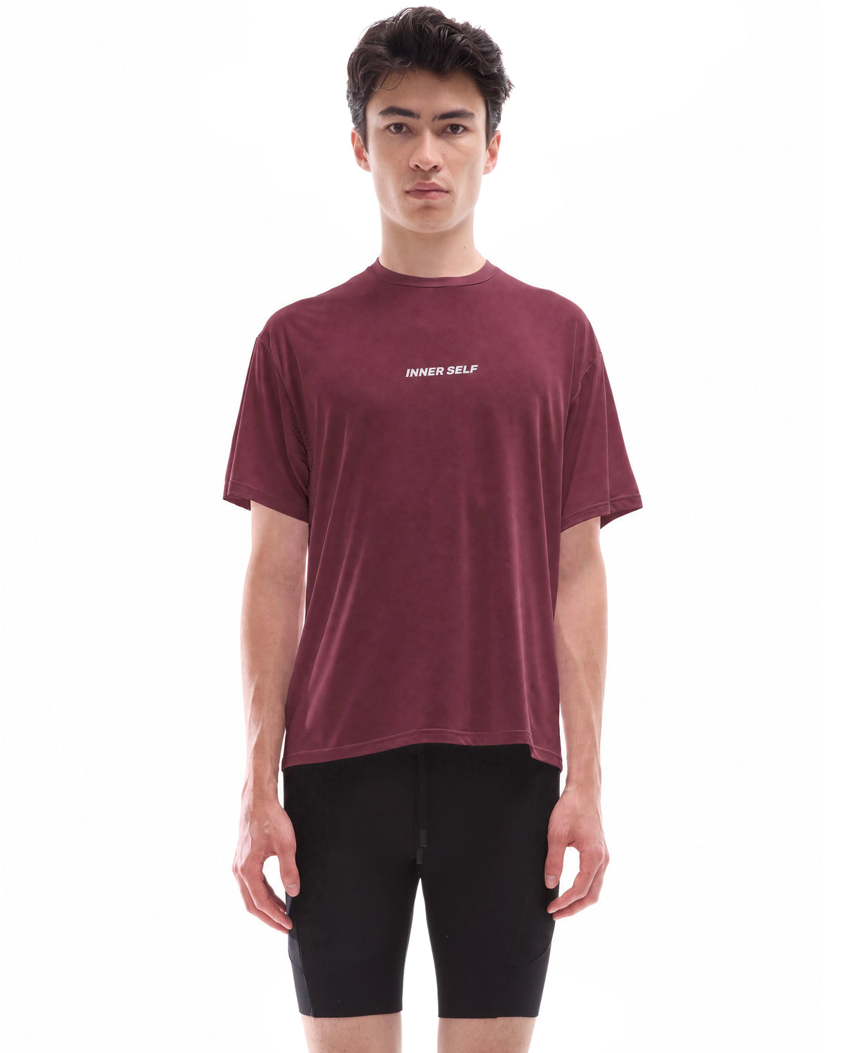 INNER SELF Performance T-shirt in red — front view on male model