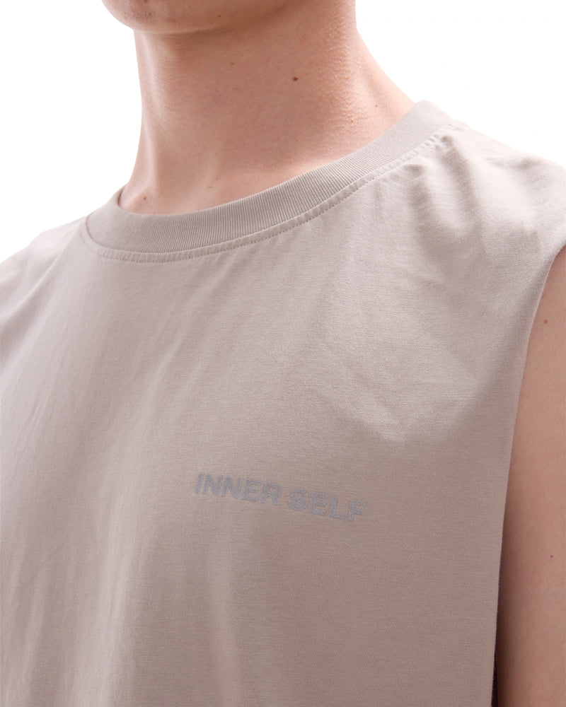 INNER SELF Running Tank in washed grey — close-up detail